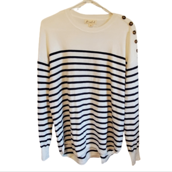 Marled Sweaters - Marled Striped Sweater Size M